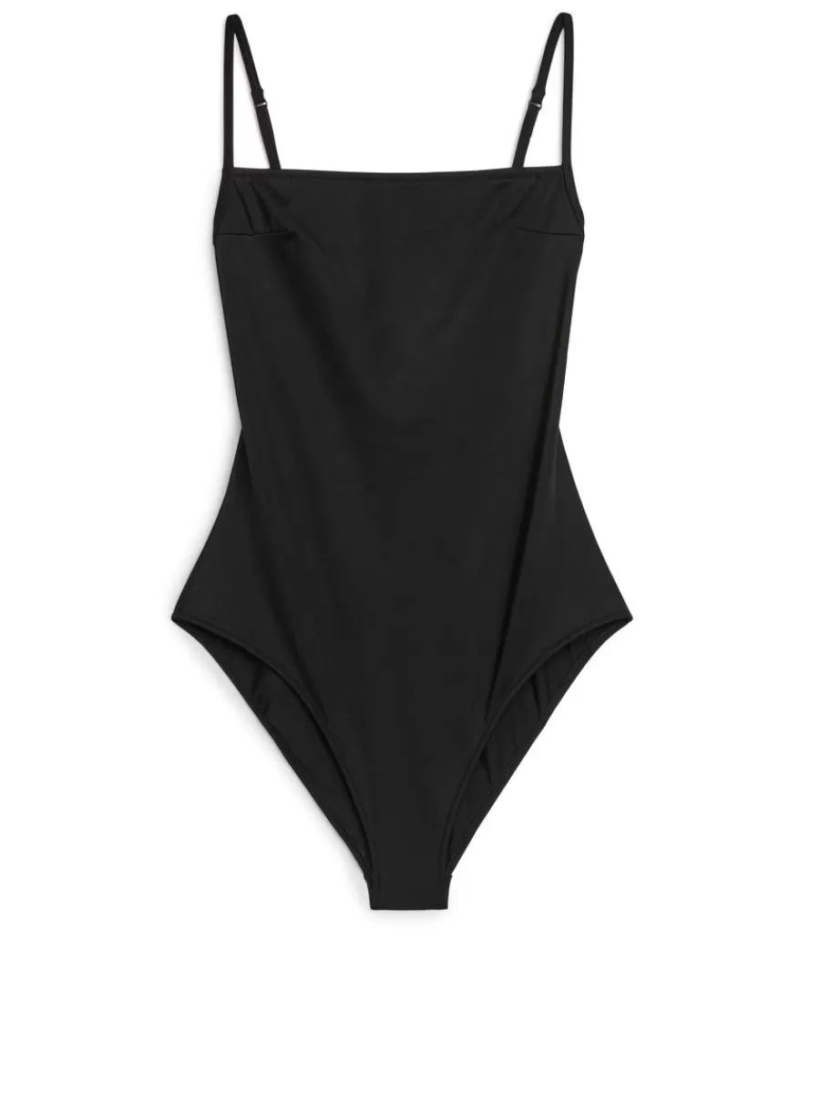 Best Sale ARKET Square-Neck Swimsuit Black
