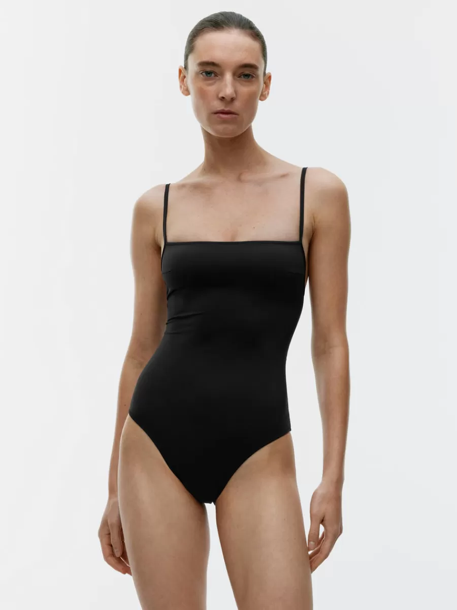 Hot ARKET Square-Neck Swimsuit Black
