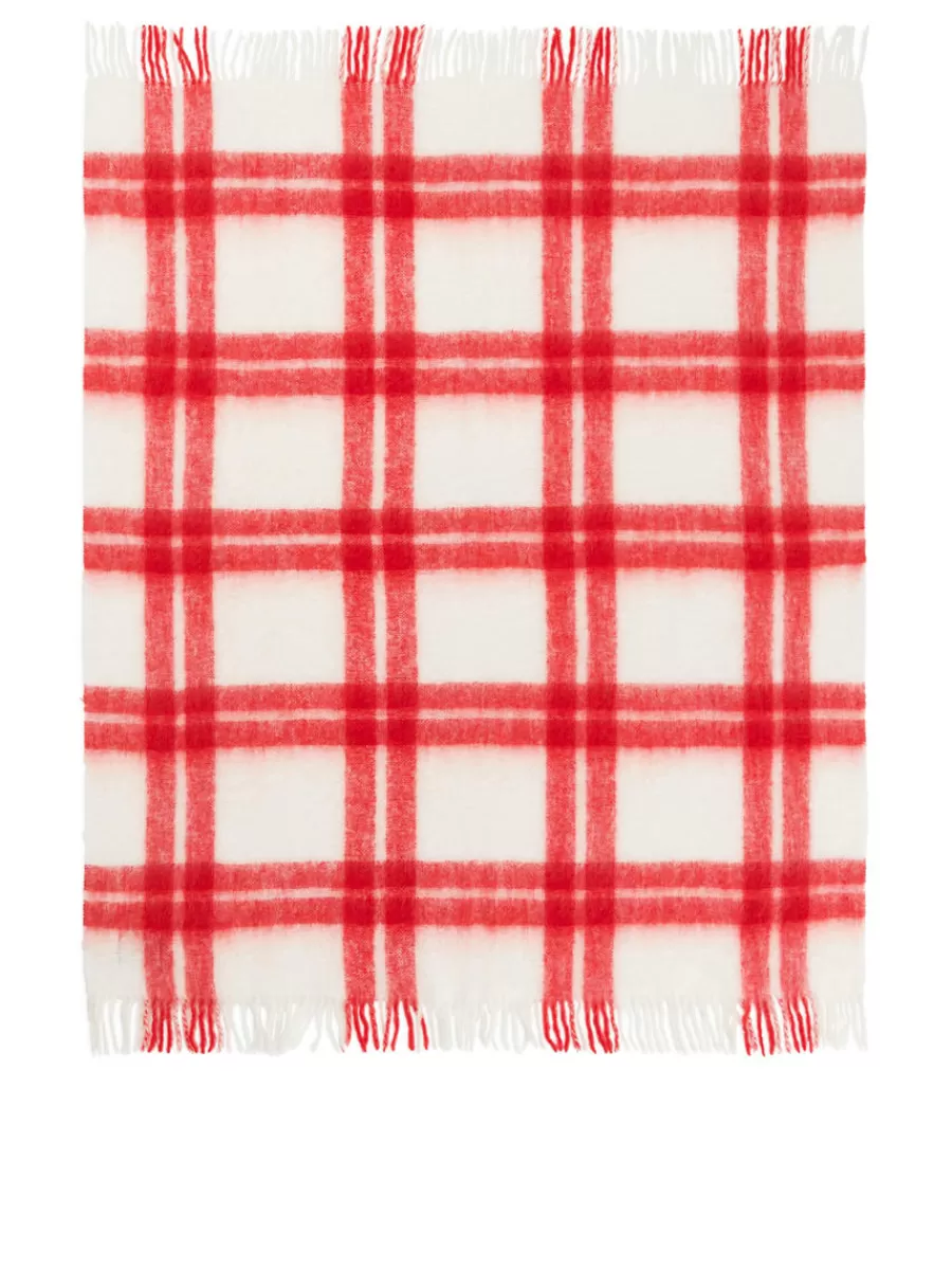 Best ARKET Stackelbergs Mohair Blanket White/Red