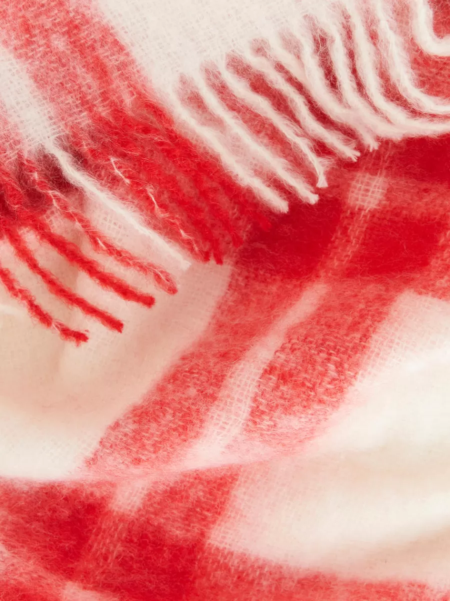 Best ARKET Stackelbergs Mohair Blanket White/Red