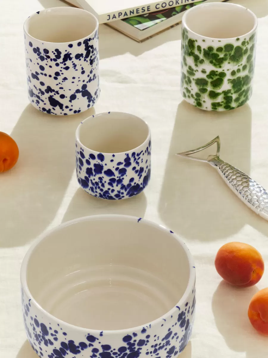 New ARKET Stoneware Bowl 14 Cm Blue/Off White