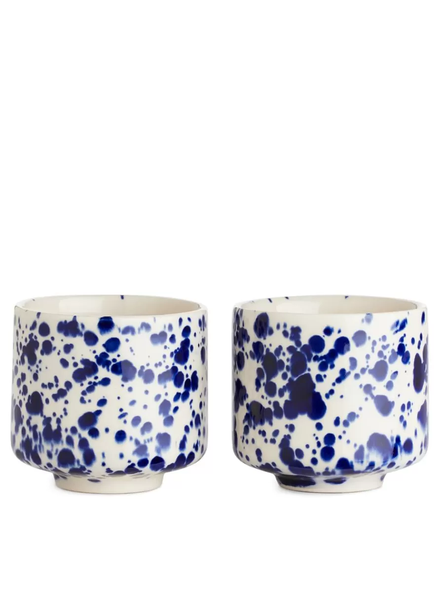 Discount ARKET Stoneware Cups Set Of 2 Blue/White