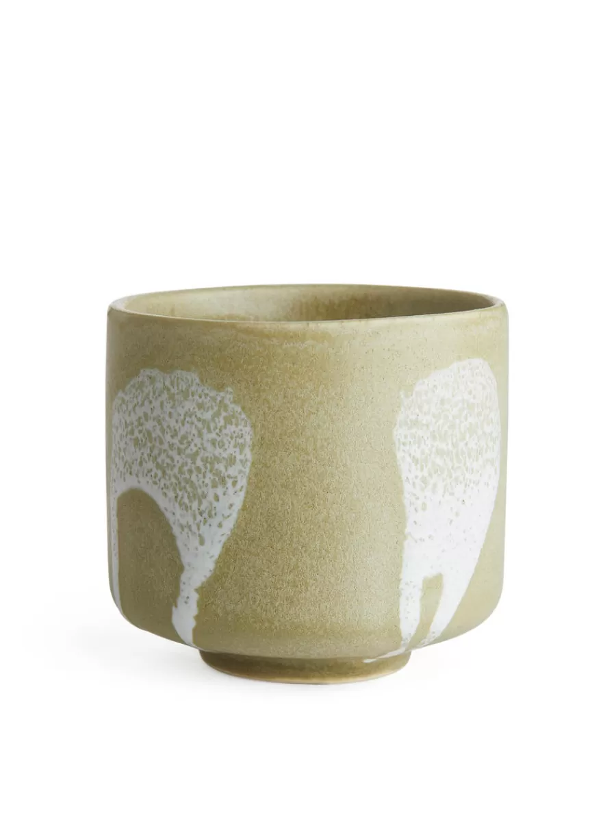 Shop ARKET Stoneware Cups Set Of 2 Dusty Green