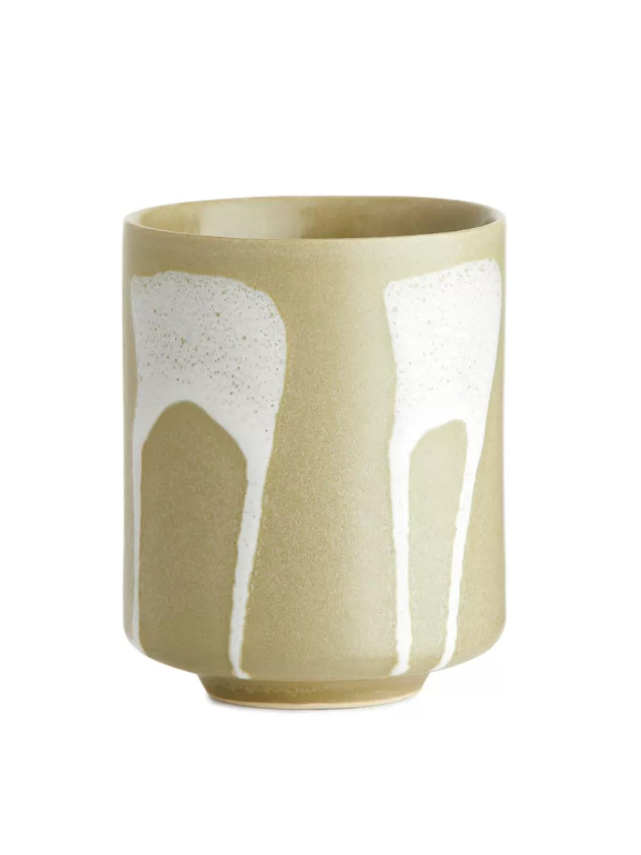 Fashion ARKET Stoneware Cups Set Of 2 Dusty Green