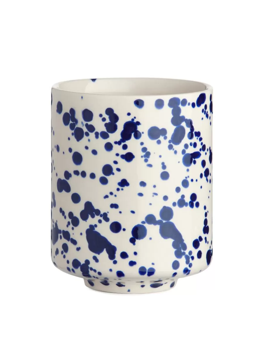 Store ARKET Stoneware Cups Set Of 2 Blue Dots