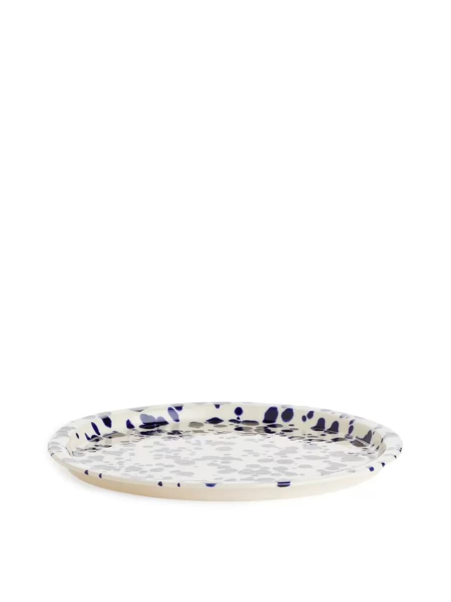 Discount ARKET Stoneware Plate 22 Cm Blue Dots
