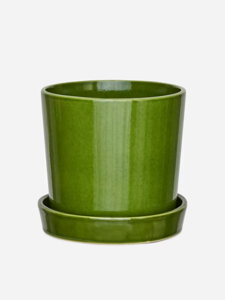 Best ARKET Stoneware Pot 22 Cm Green