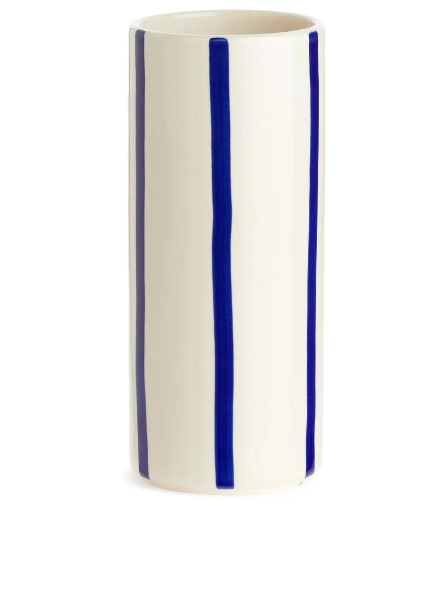 Shop ARKET Stoneware Vase 23 Cm Blue/White