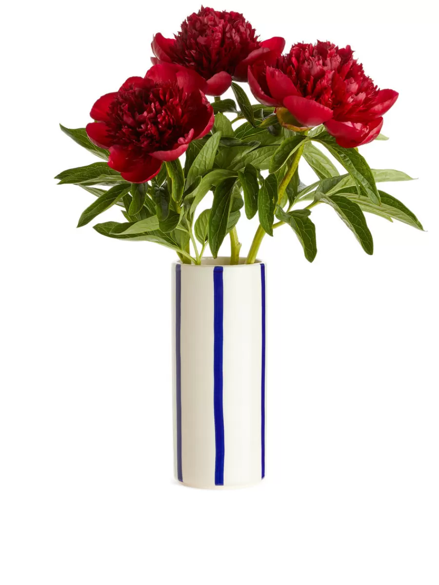 Shop ARKET Stoneware Vase 23 Cm Blue/White