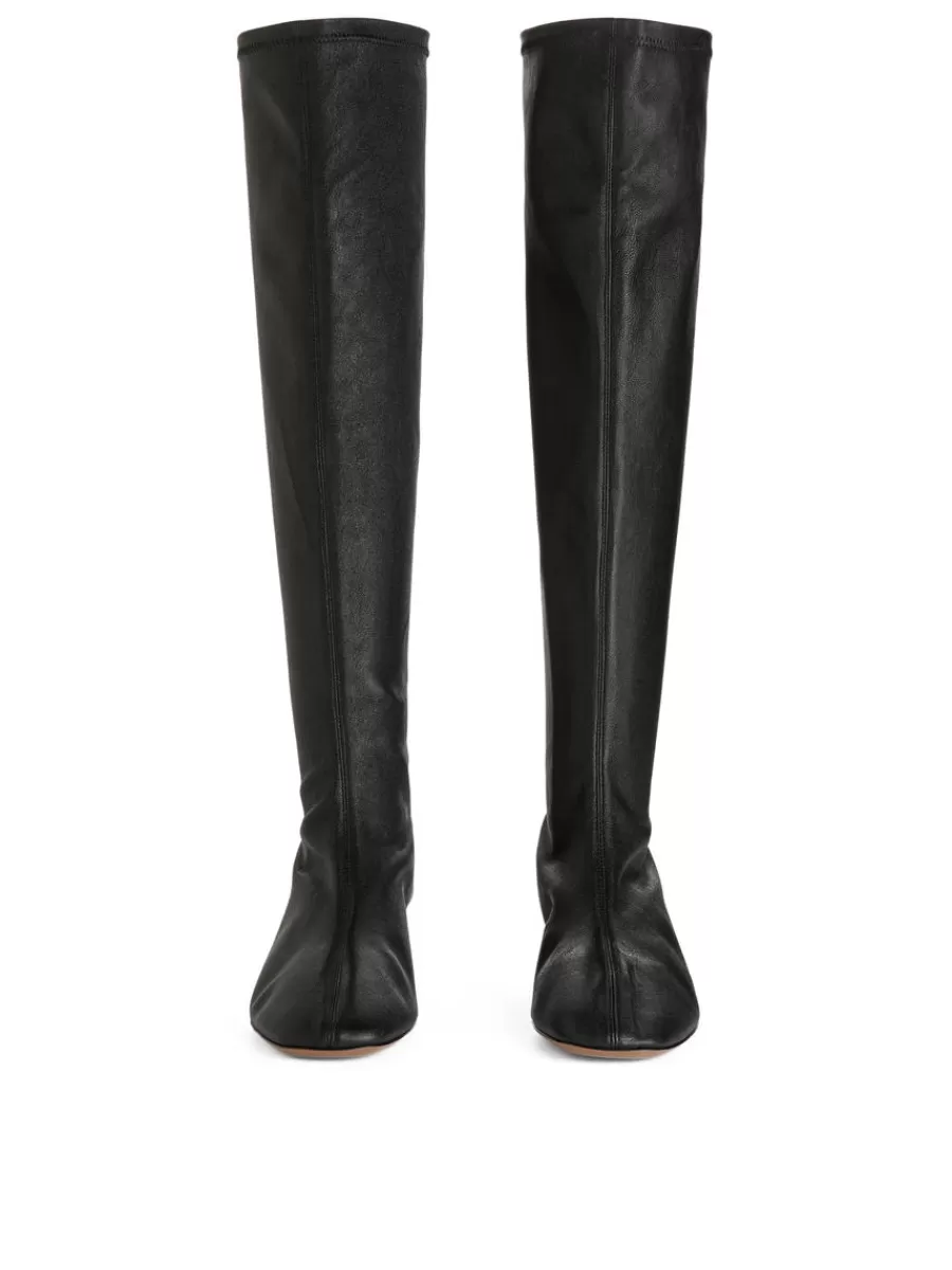 Clearance ARKET Stretch Leather Boots Black
