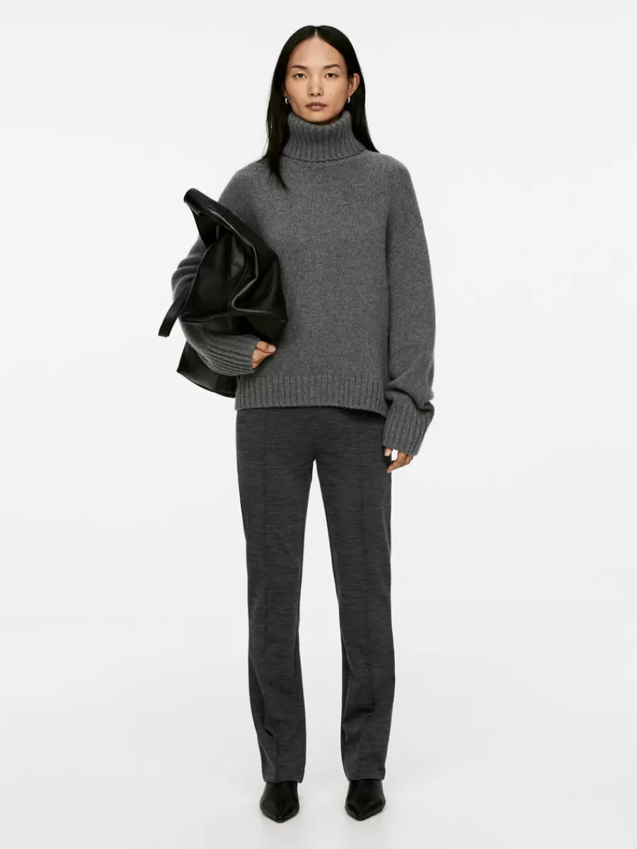 Flash Sale ARKET Stretch Zip-Detail Trousers Dark Grey Melange