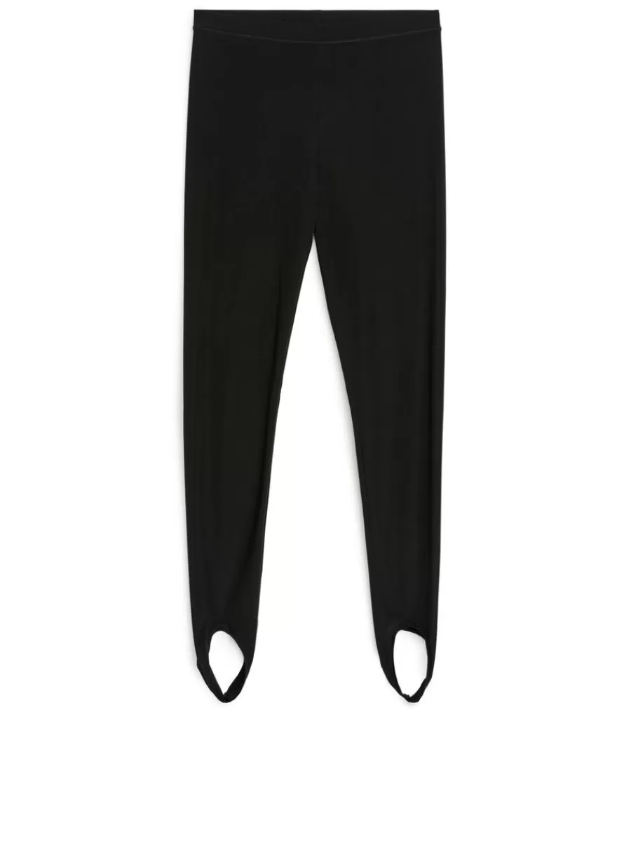Best Sale ARKET Stretch-Jersey Stirrup Leggings Black