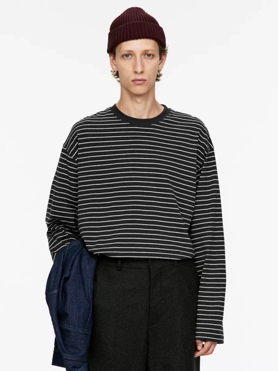 Cheap ARKET Striped T-Shirt Blue/Grey