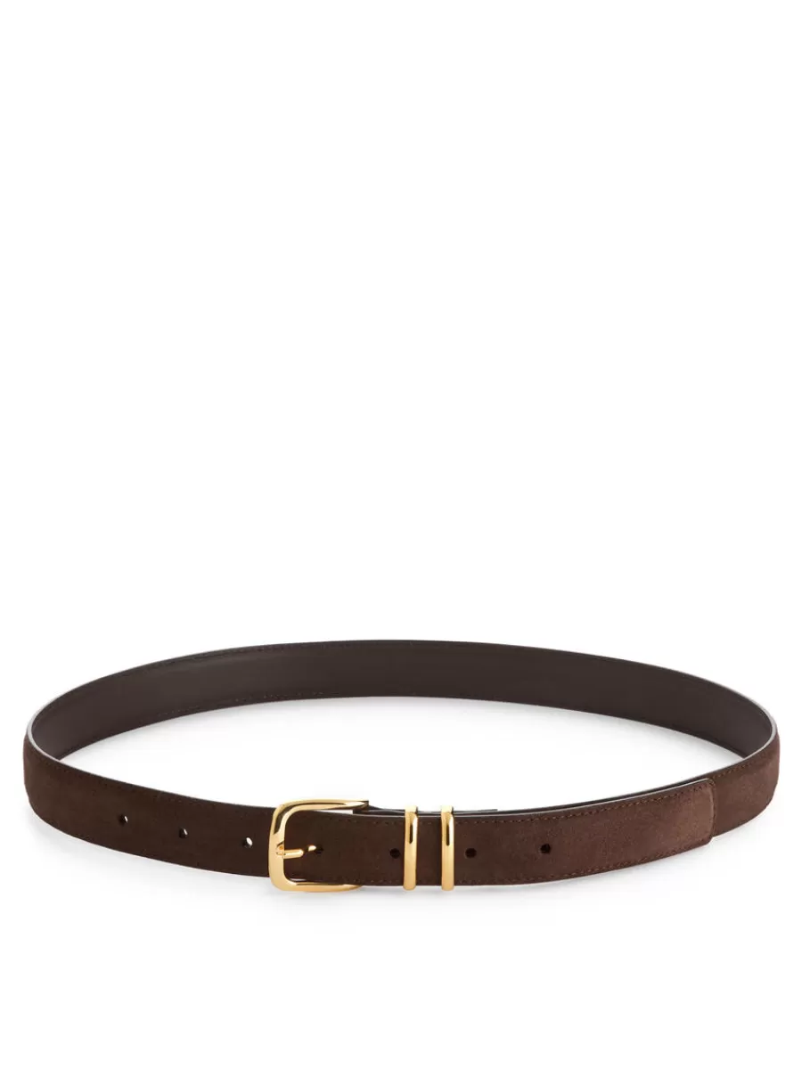 Online ARKET Suede Belt Dark Brown