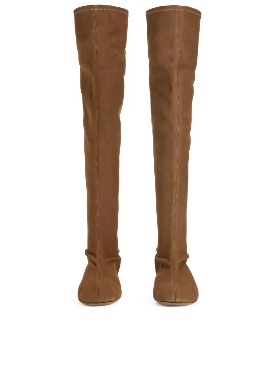 Hot ARKET Suede Over Knee Boots Brown