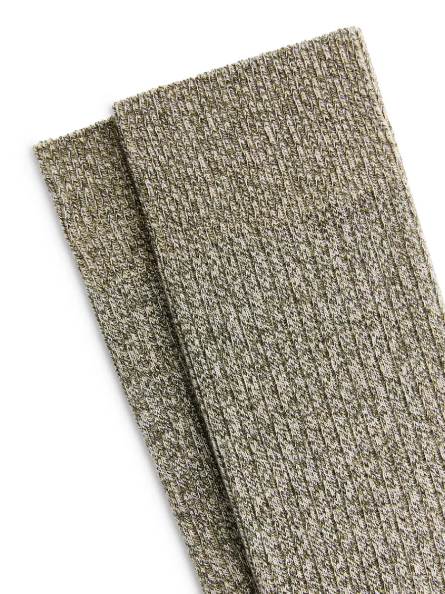 Hot ARKET Supima Cotton Rib Socks Dark Green Melange