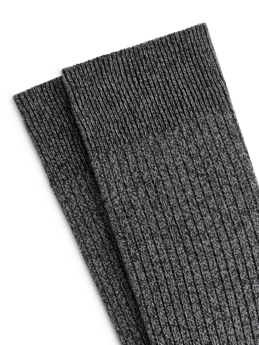 Online ARKET Supima Cotton Rib Socks Dark Grey Melange