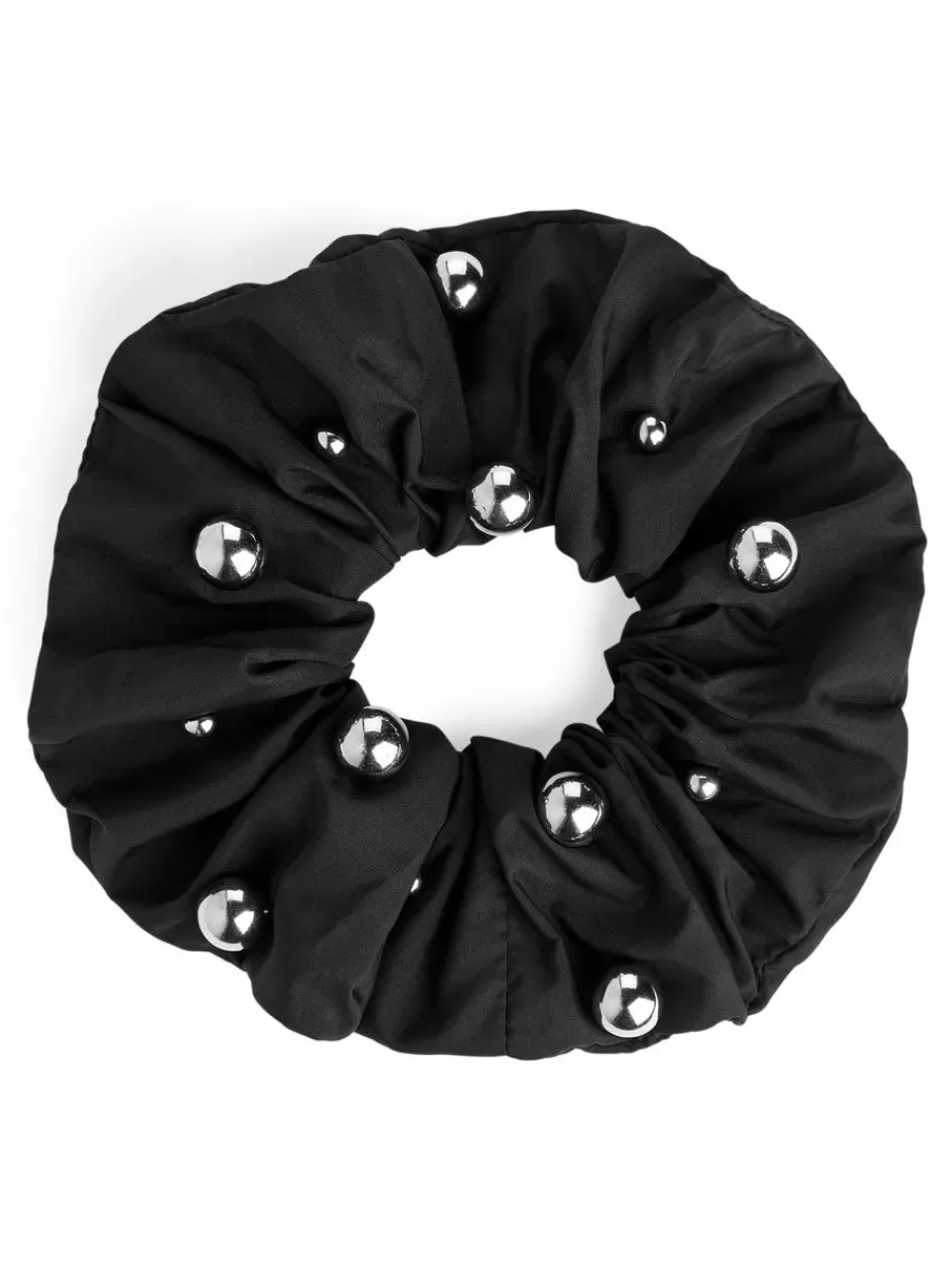 New ARKET Taffeta Embellished Scrunchie Black