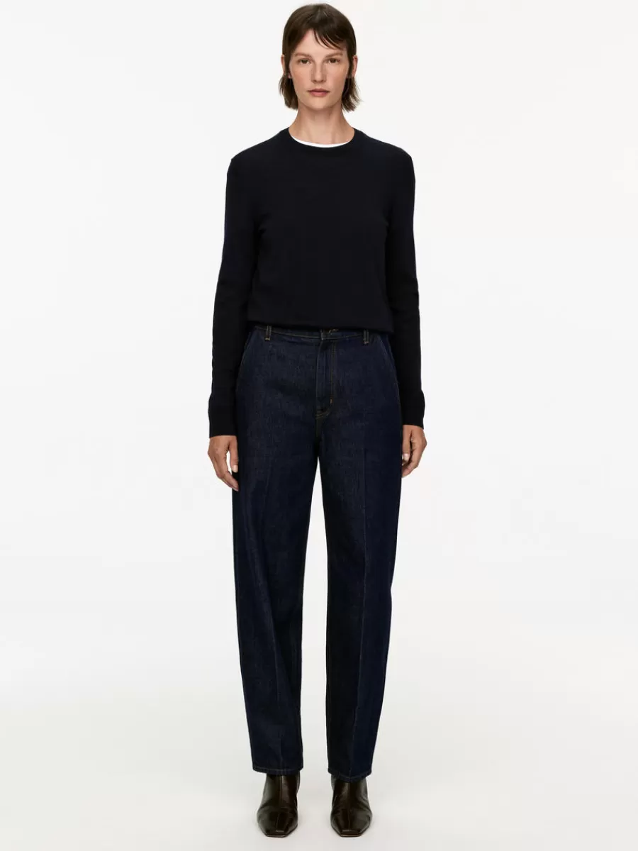 Cheap ARKET Tailored Denim Trousers Dark Blue