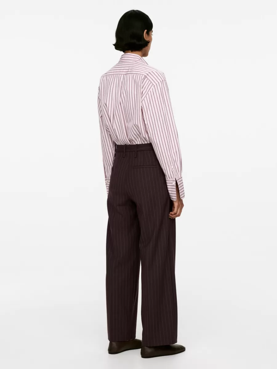 Best ARKET Tailored Trousers Brown/Pinstripe