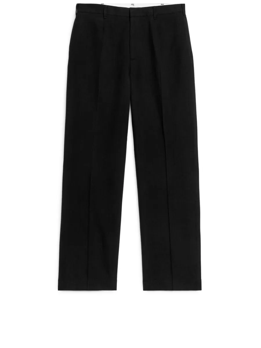 Cheap ARKET Tailored Wide-Fit Trousers Black