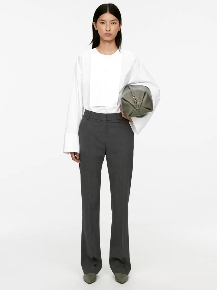 Outlet ARKET Tailored Wool-Blend Trousers Dark Grey Melange