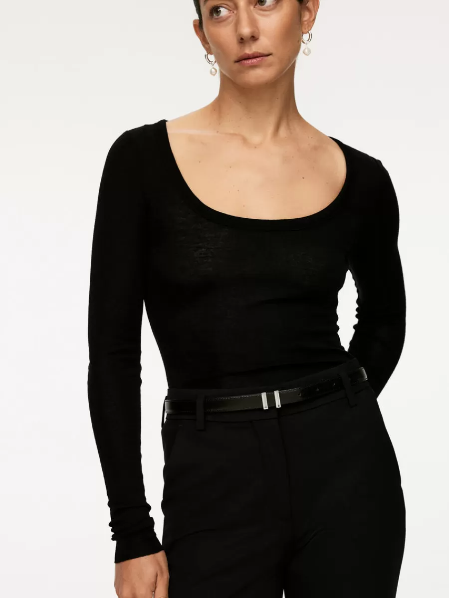 Shop ARKET Tailored Wool-Blend Trousers Black