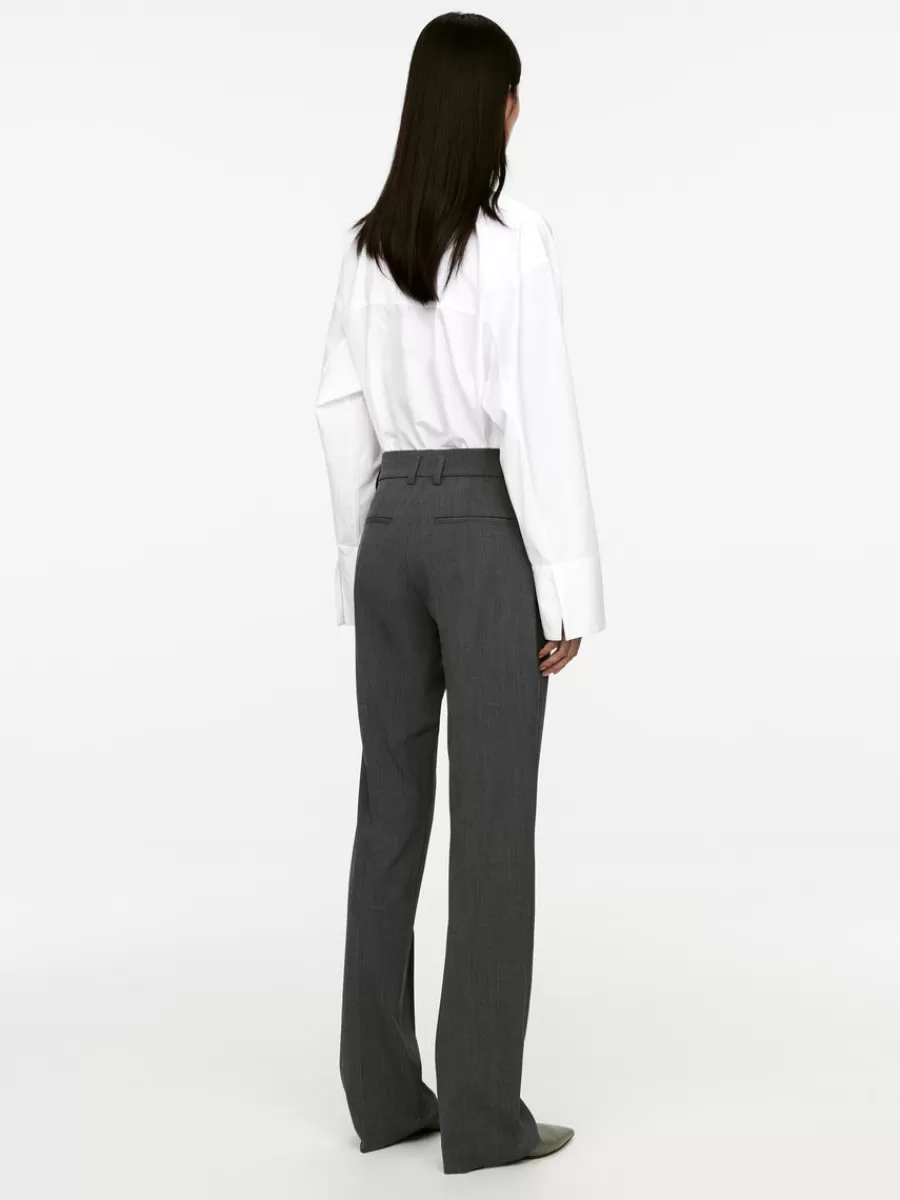 Outlet ARKET Tailored Wool-Blend Trousers Dark Grey Melange
