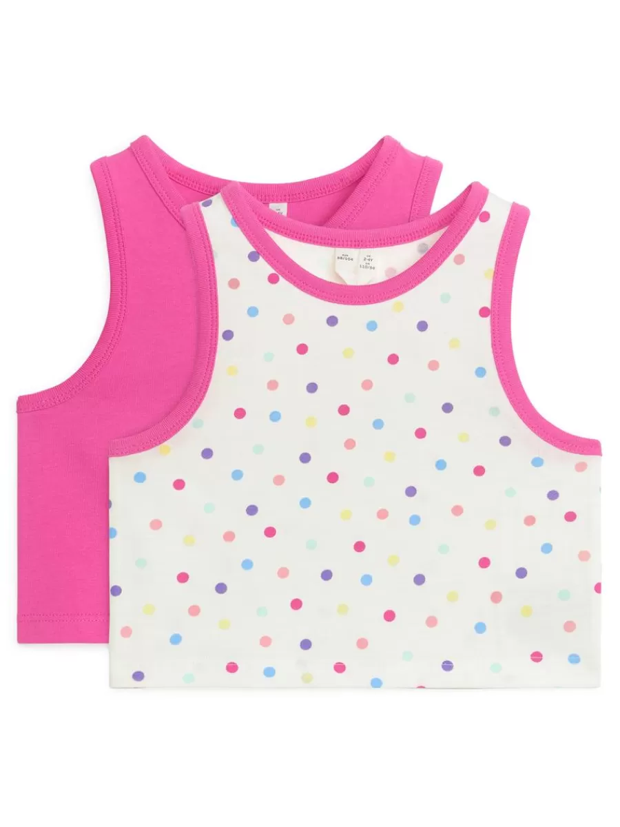 Best Sale ARKET Tank Top Set Of 2 Fuchsia/White/Multi-Dot