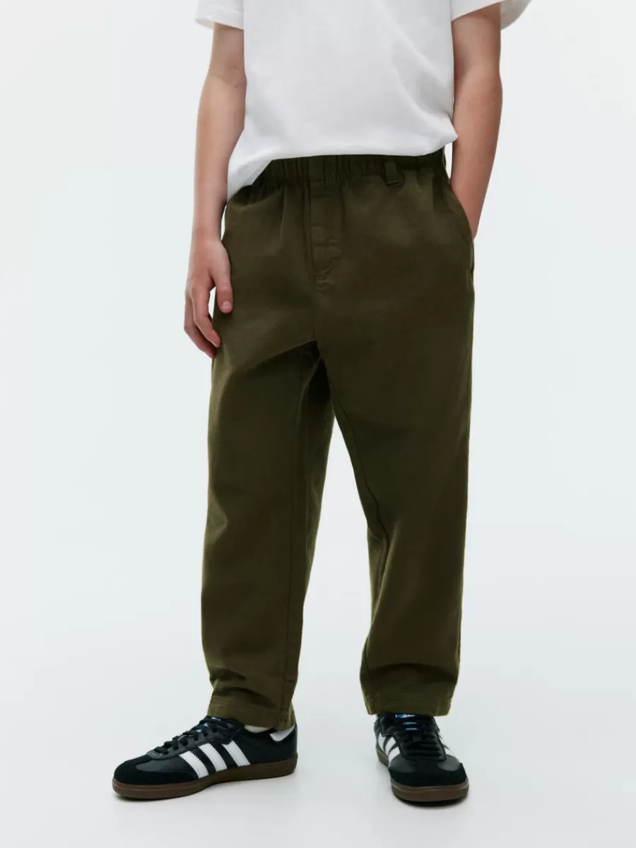 Hot ARKET Tapered Cotton Chinos Khaki Green