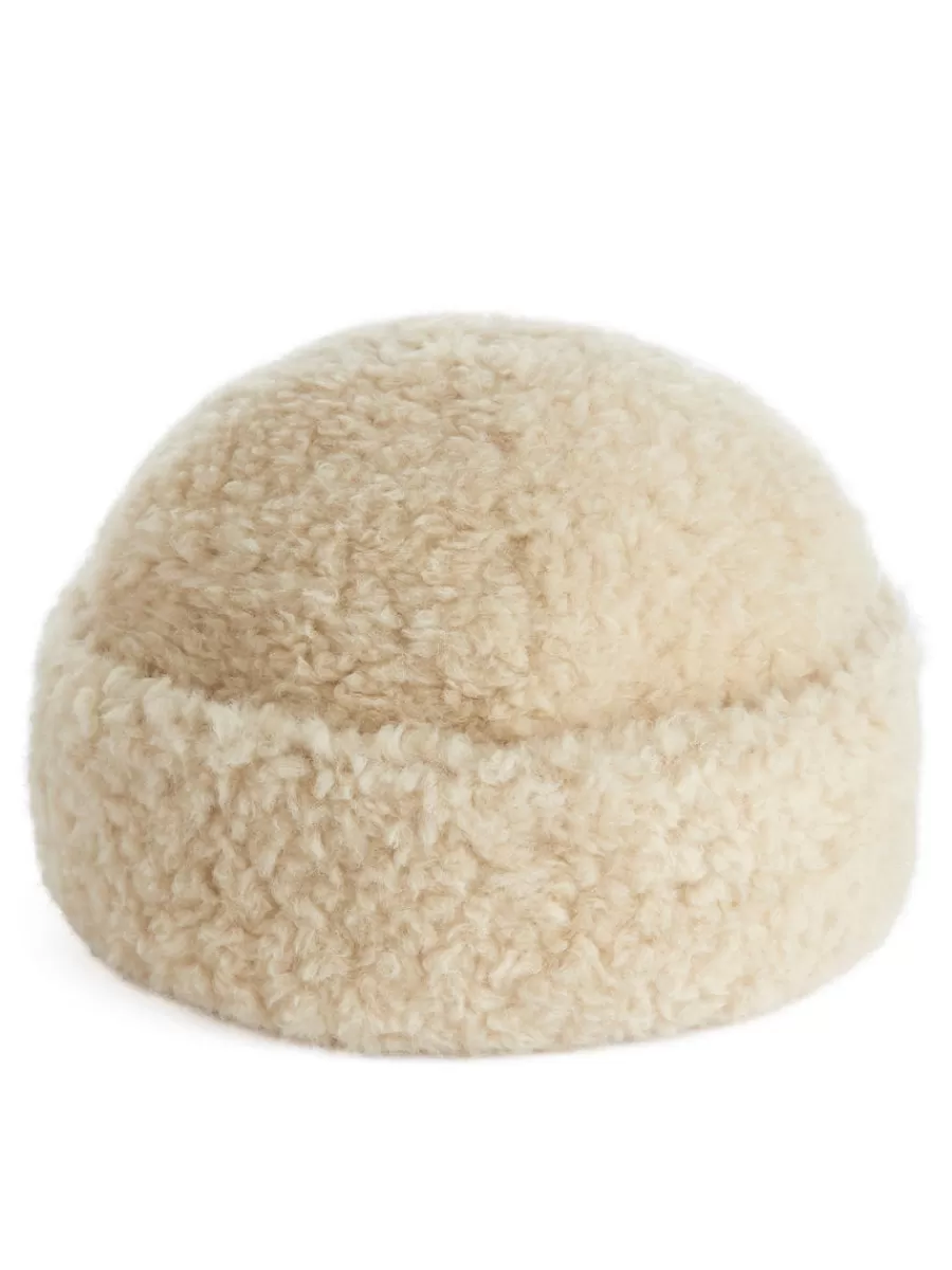 Store ARKET Teddy Hat Light Beige