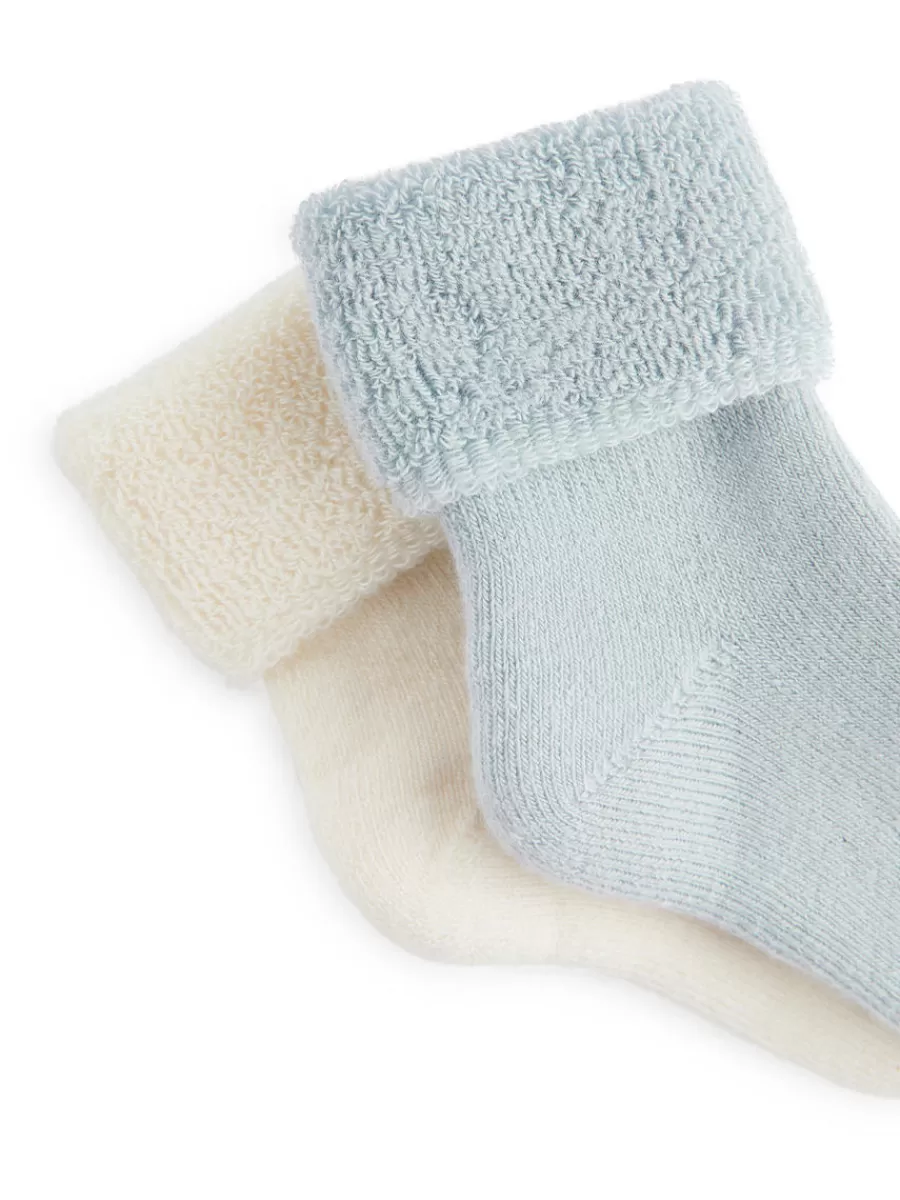 Discount ARKET Terry Baby Socks Dusty Blue/White