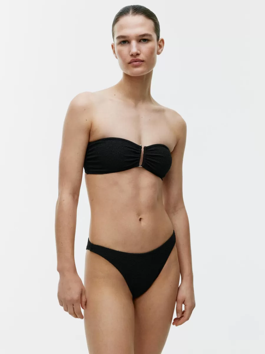 Sale ARKET Textured Bandeau Bikini Top Black