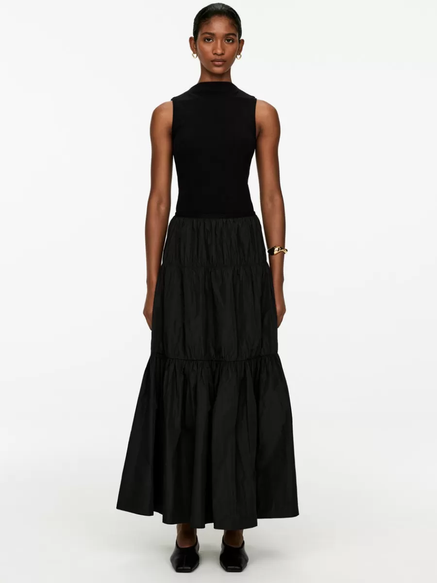 Flash Sale ARKET Tiered Maxi Skirt Black