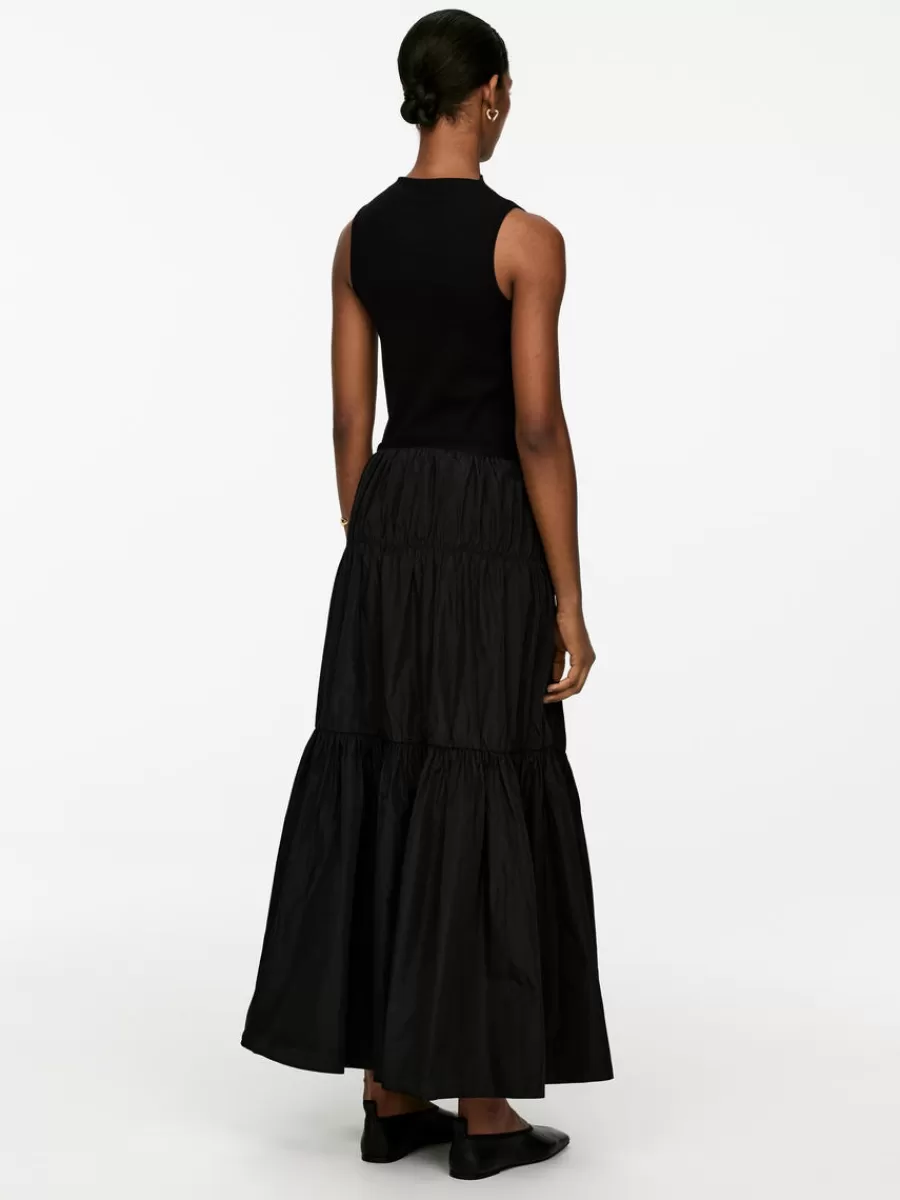 Flash Sale ARKET Tiered Maxi Skirt Black