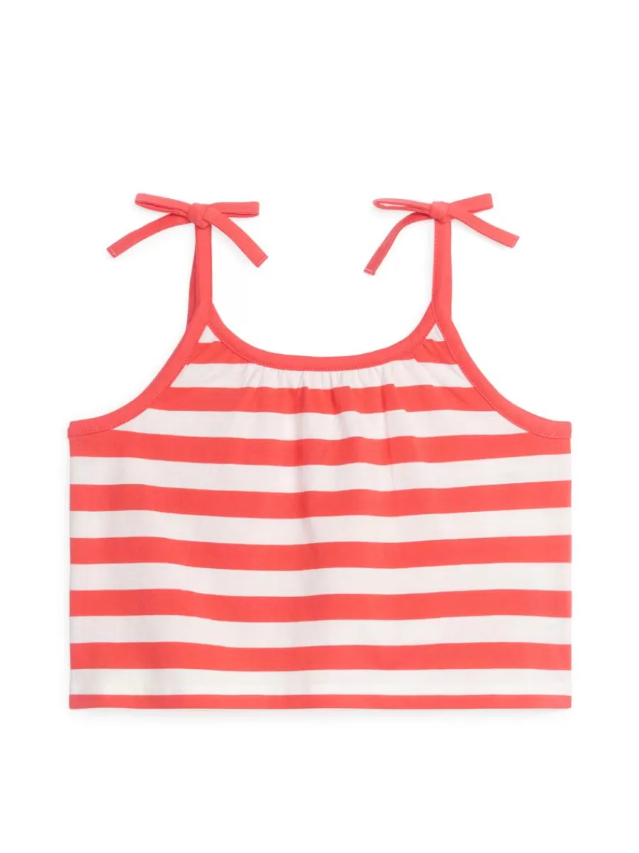 Outlet ARKET Tie-Strap Jersey Top Red/White