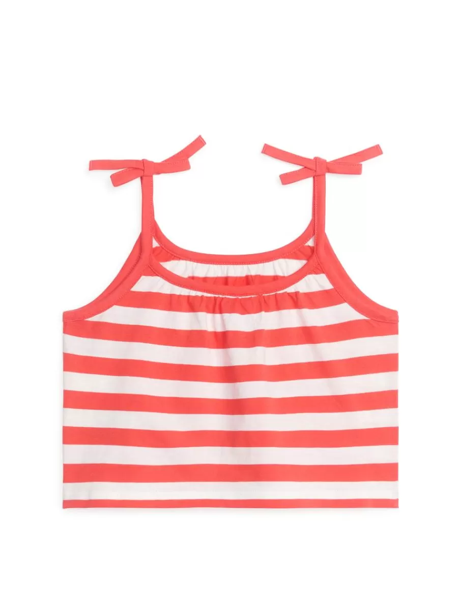 Outlet ARKET Tie-Strap Jersey Top Red/White