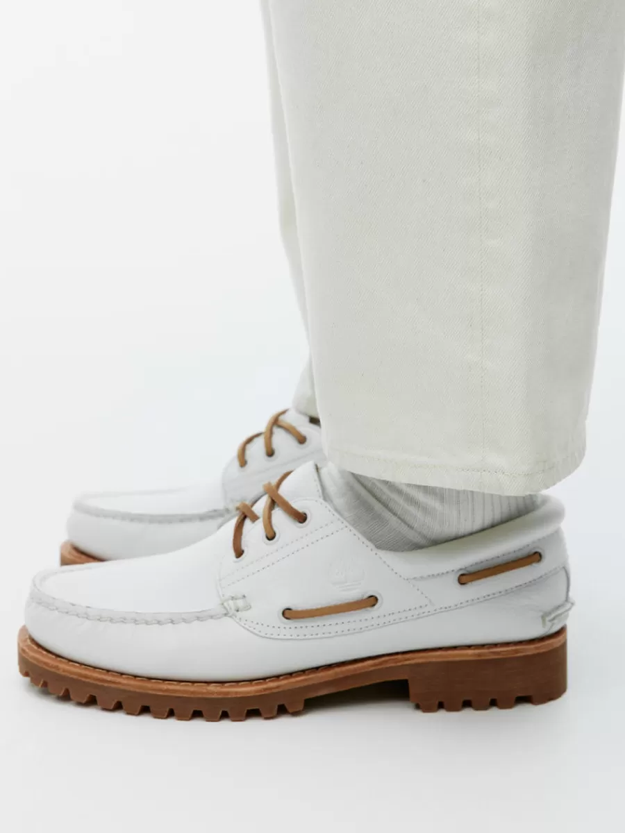 Cheap ARKET Timberland 3-Eye Lug Handsewn Boat Shoe White