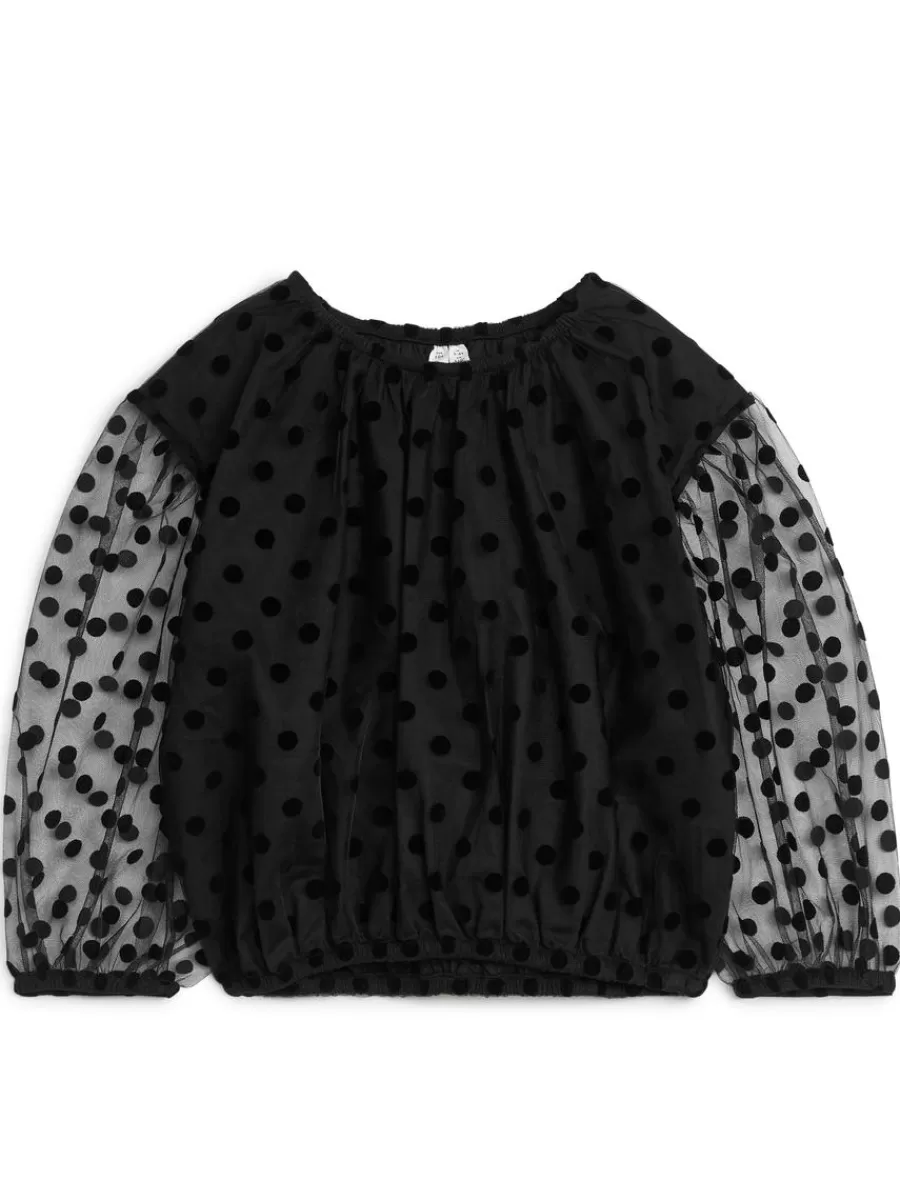 Best Sale ARKET Tulle Blouse Black