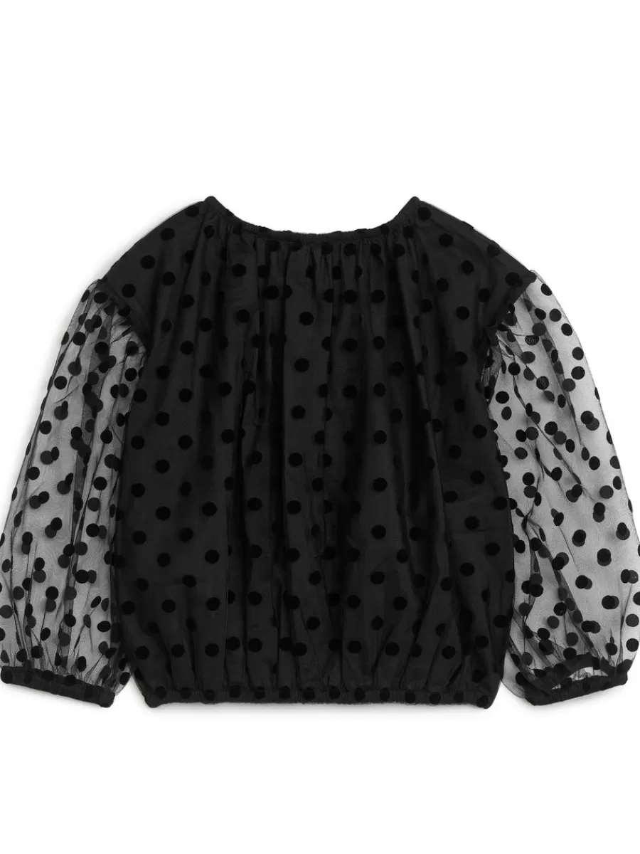 Best Sale ARKET Tulle Blouse Black
