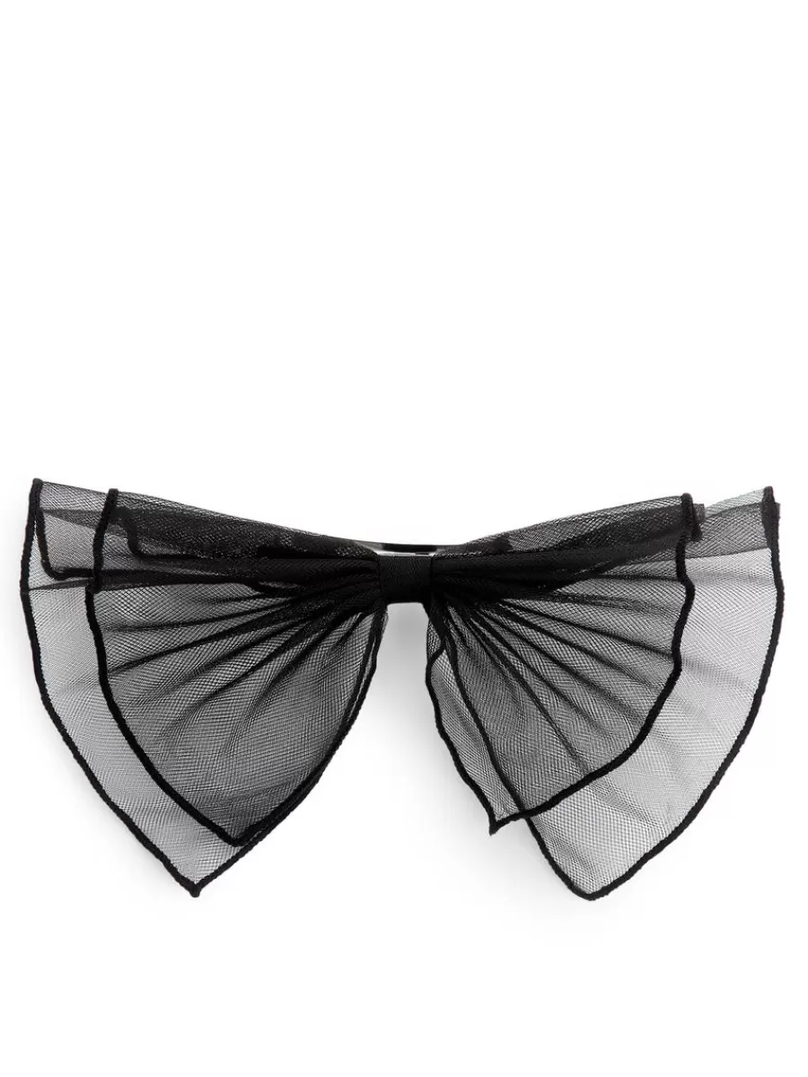 Cheap ARKET Tulle Bow Hair Clip Black