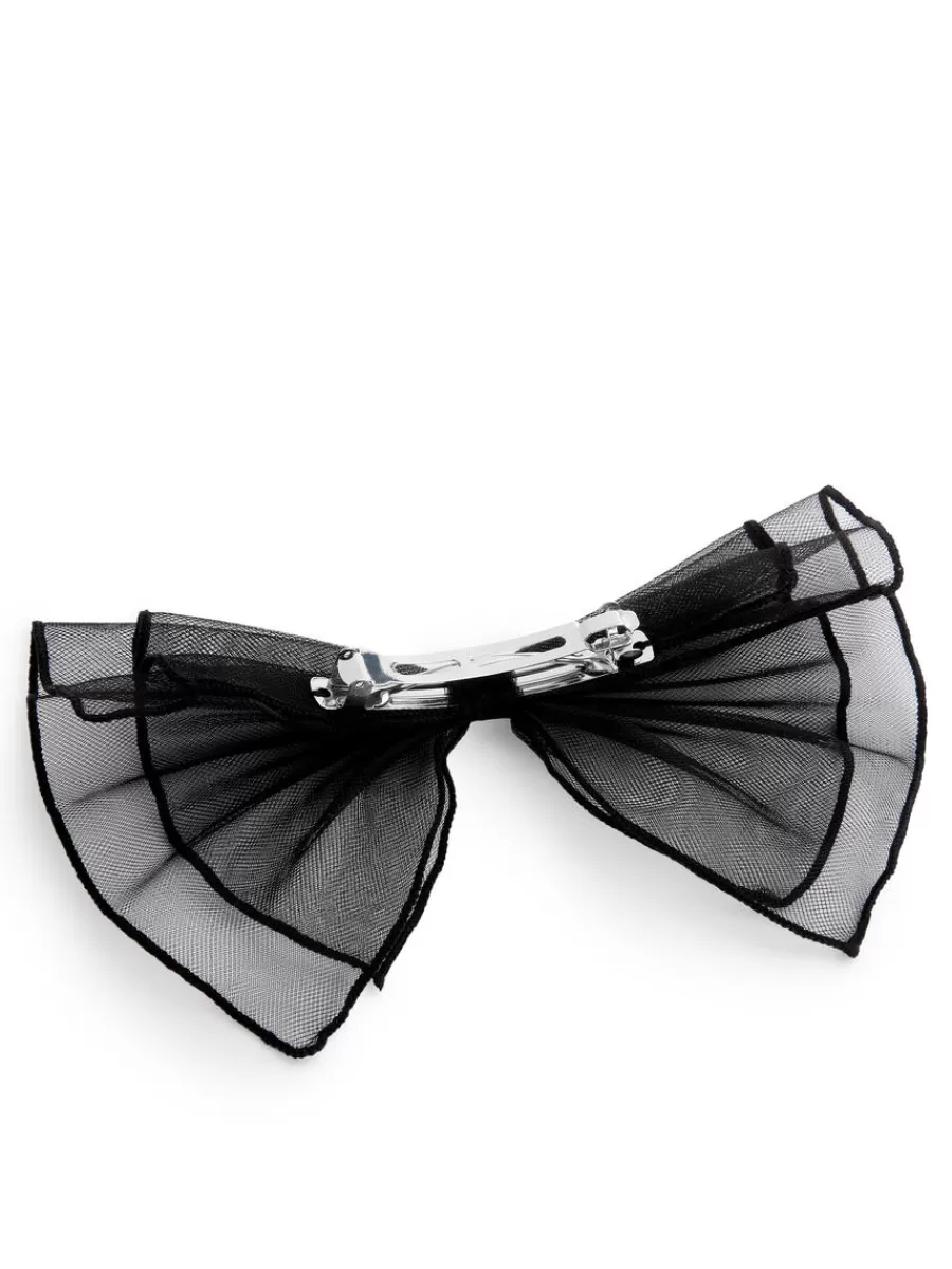 Cheap ARKET Tulle Bow Hair Clip Black