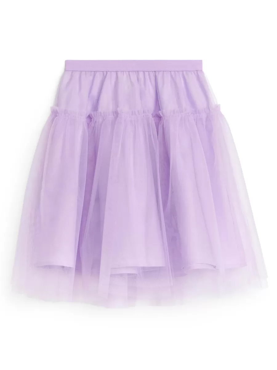 Online ARKET Tulle Skirt Lilac