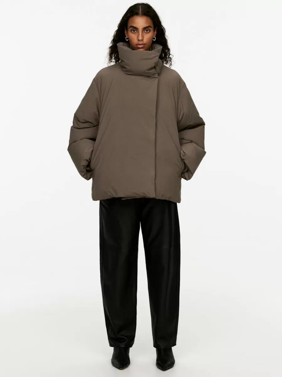 Best ARKET Upcycled Down High-Collar Jacket Dark Mole