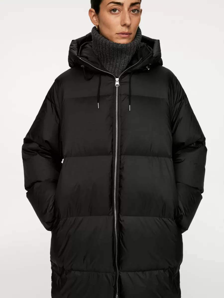 Shop ARKET Upcycled Down Long Coat Black