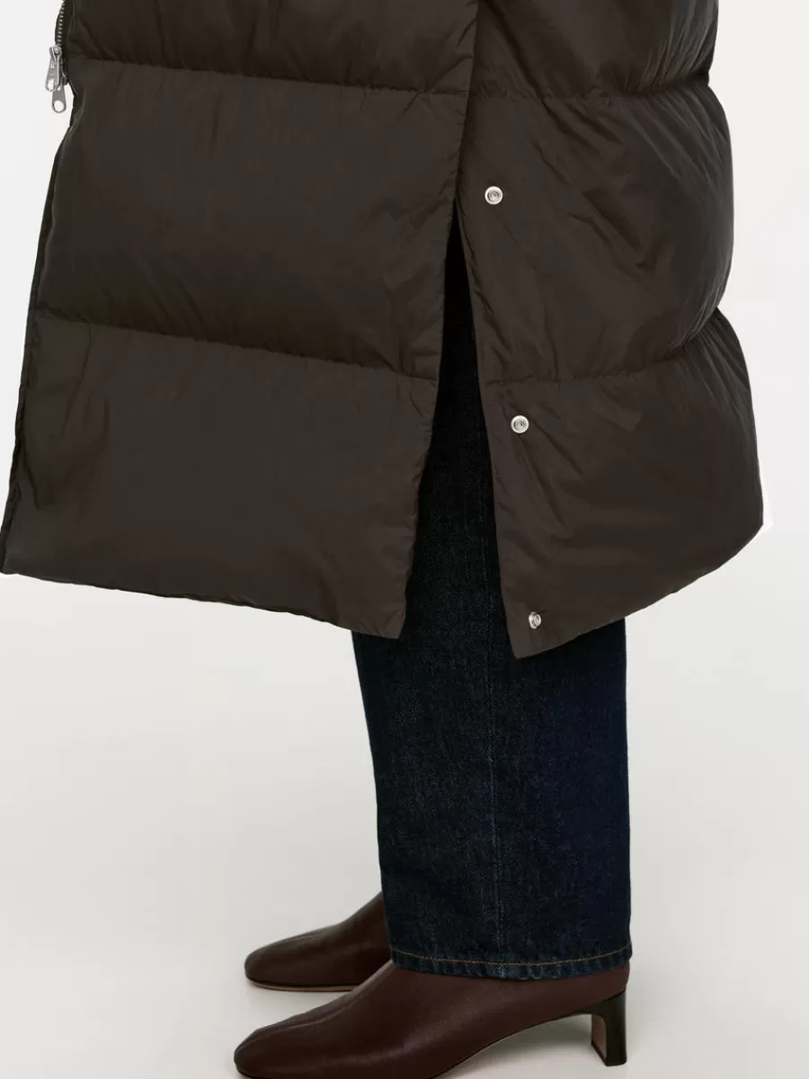 Online ARKET Upcycled Down Long Coat Dark Brown