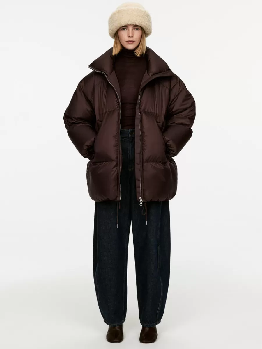 Best Sale ARKET Upcycled Down Relaxed Jacket Dark Burgundy