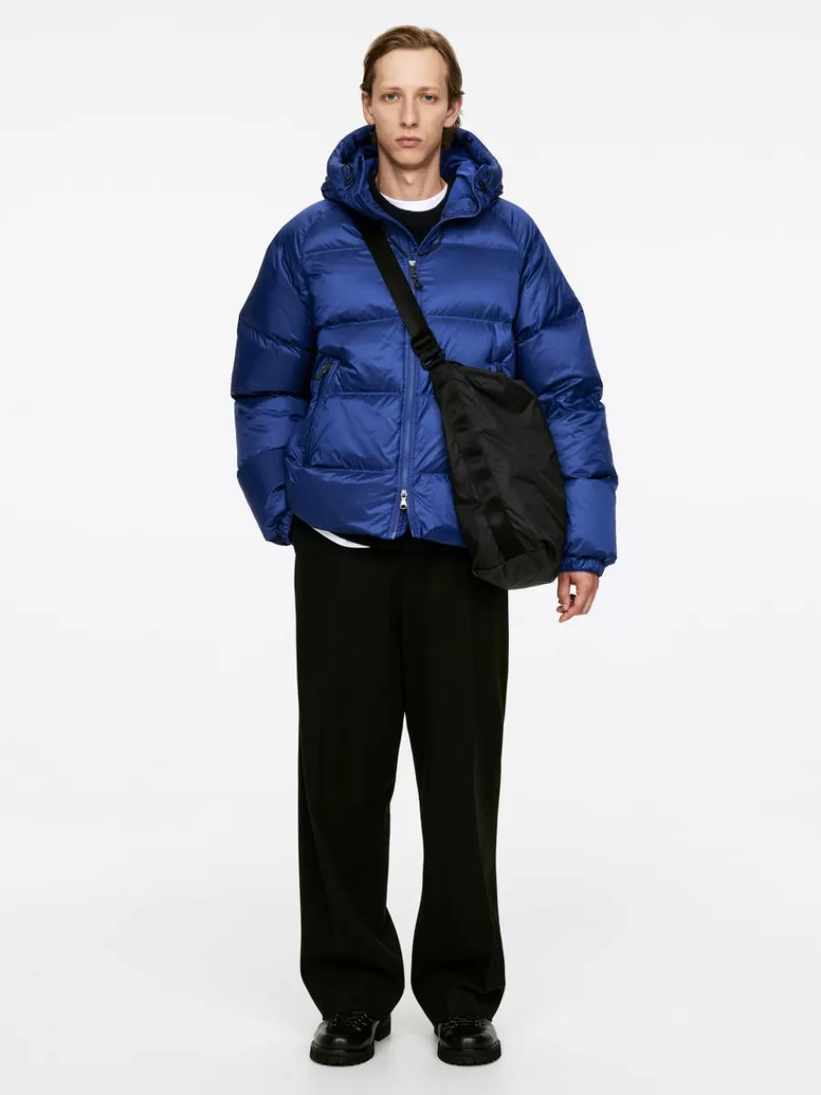Shop ARKET Upcycled Down Sporty Jacket Bright Blue
