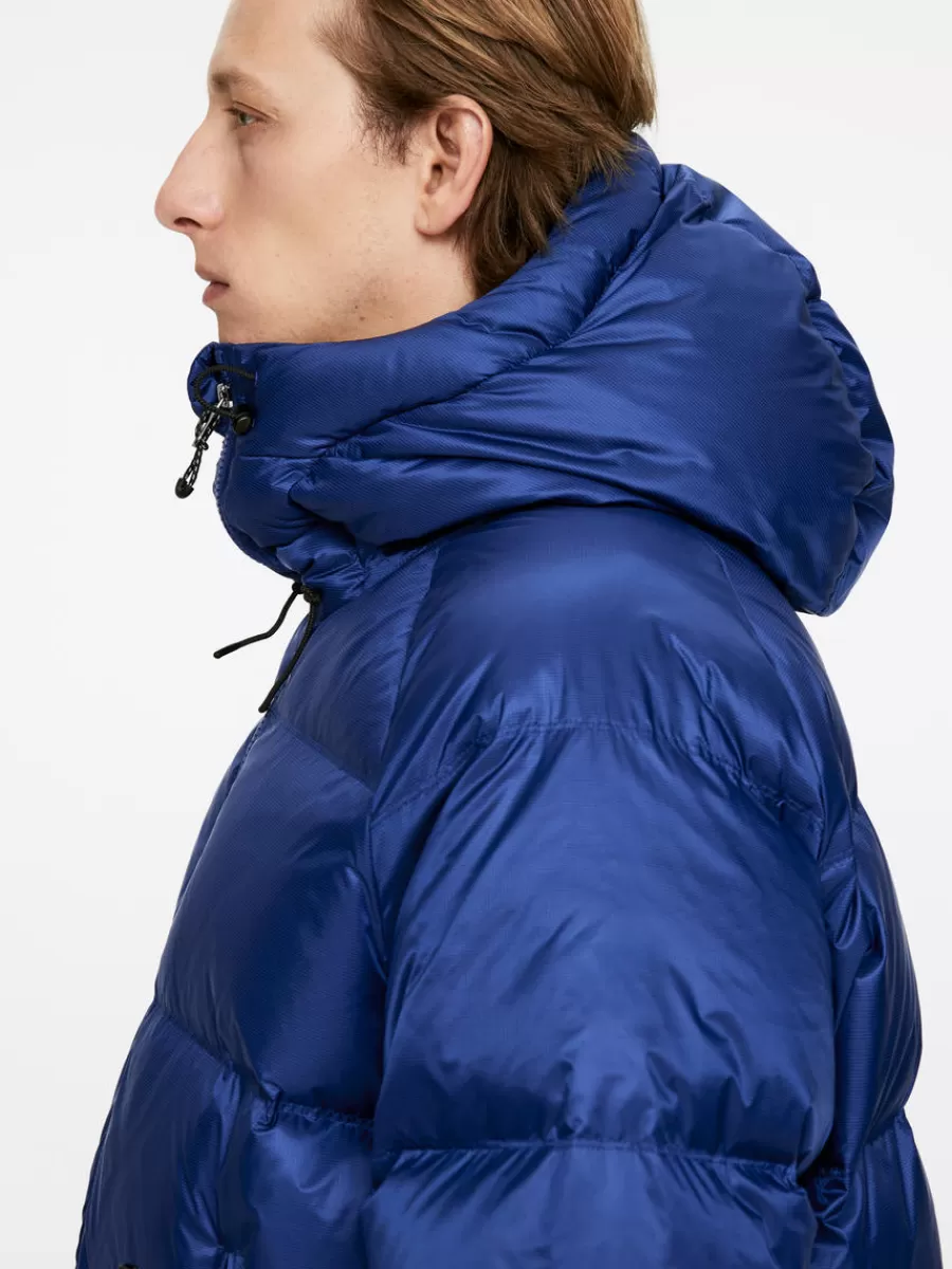 Shop ARKET Upcycled Down Sporty Jacket Bright Blue