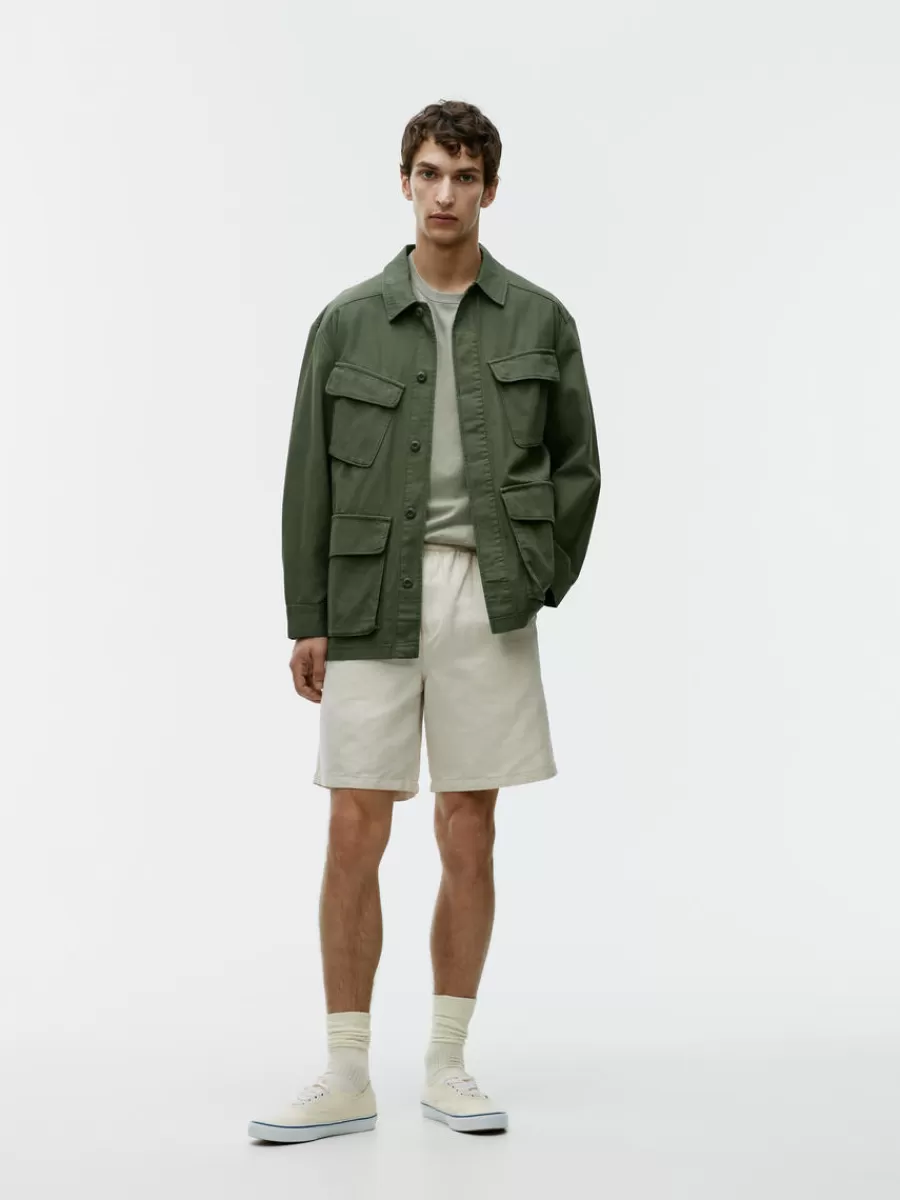 New ARKET Utility Overshirt Dark Green